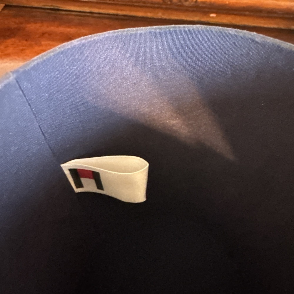 7" Vintage Tommy Hilfiger Perfume Case Cylinder Fabric Blue Stripes - Case Only - Picture 8 of 14